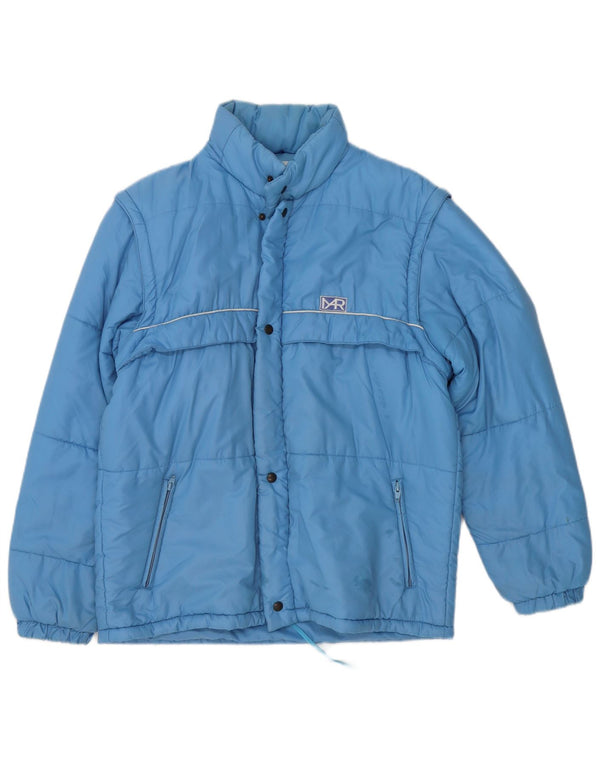 Giacca imbottita vintage da uomo IT 48 Blu medio in poliammide