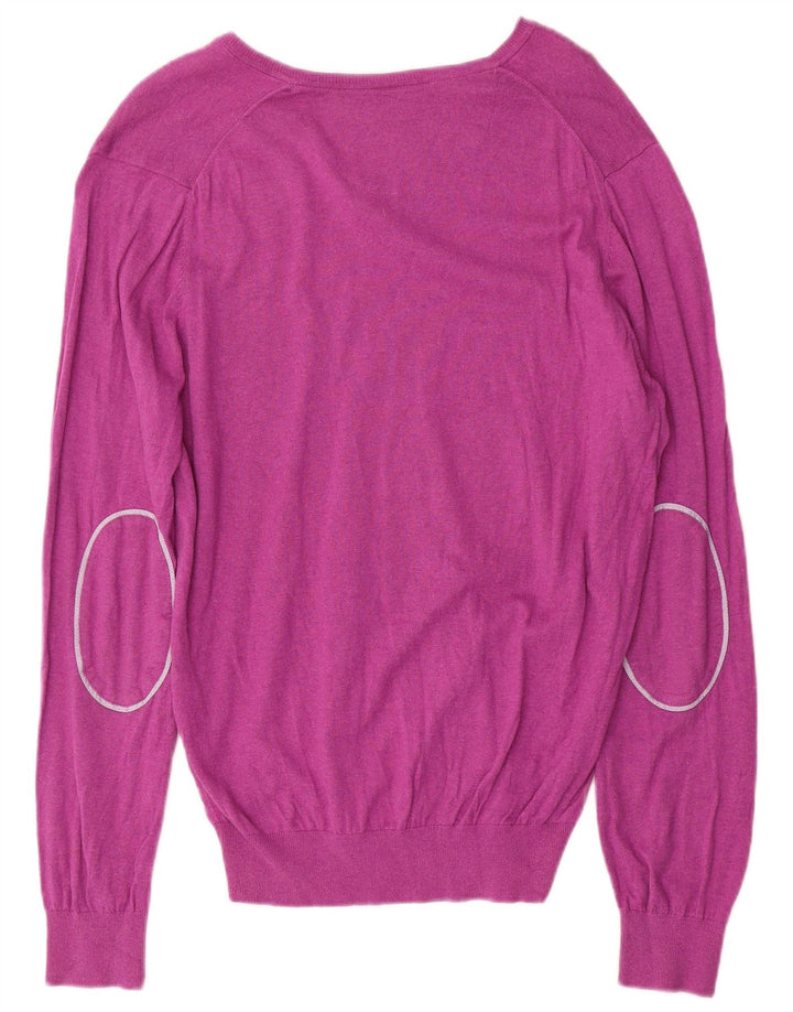 Maglione da uomo con scollo a V Massimo Dutti in cotone viola medio
