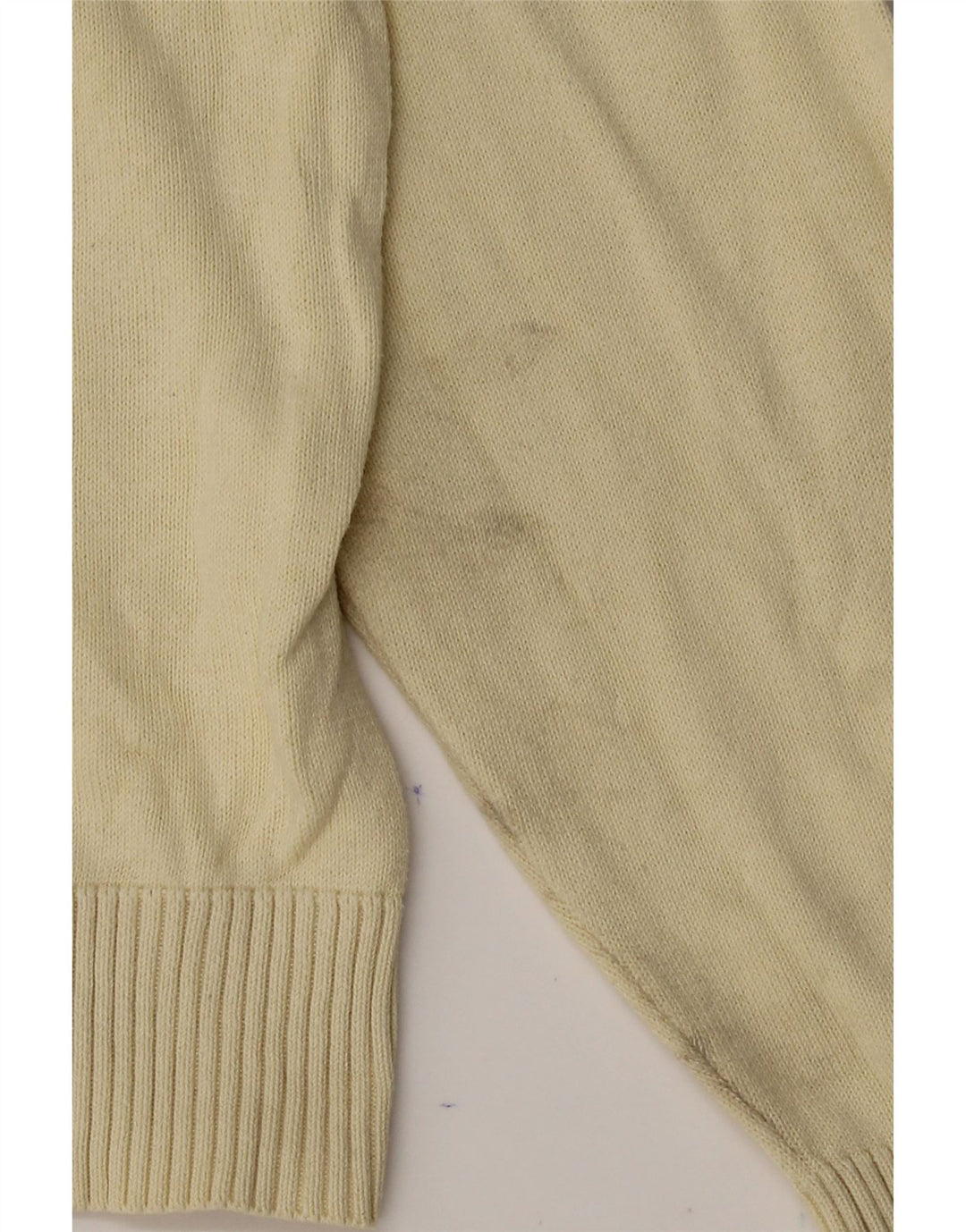 TOMMY HILFIGER Mens V-Neck Jumper Sweater Medium Beige Cotton Vintage Tommy Hilfiger and Second-Hand Tommy Hilfiger from Messina Hembry 