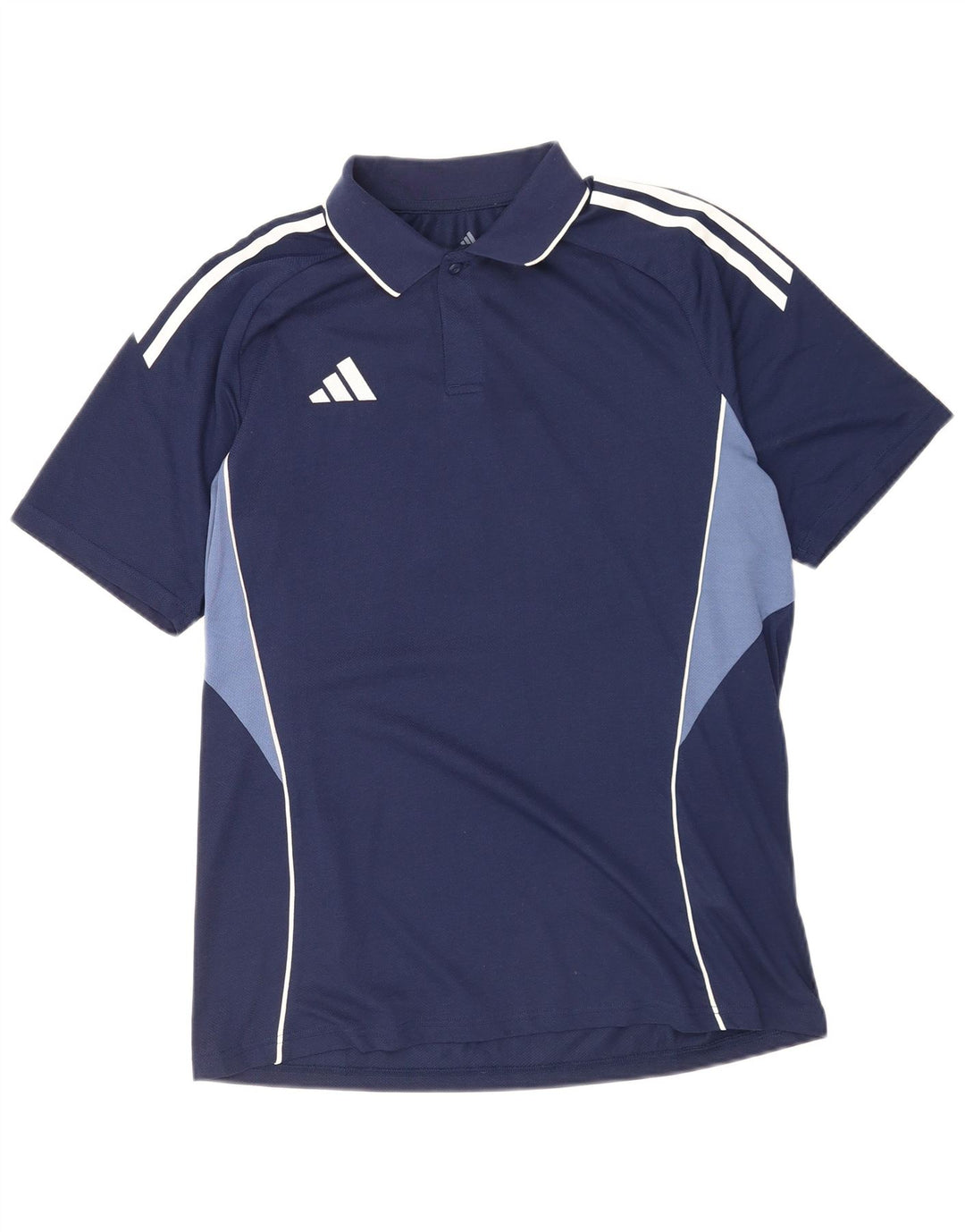 Polo Adidas da uomo dalla vestibilità regolare, in poliestere color block medio blu navy