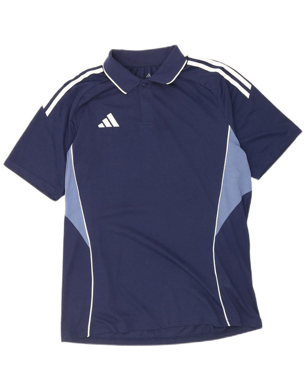 Polo Adidas da uomo dalla vestibilità regolare, in poliestere color block medio blu navy