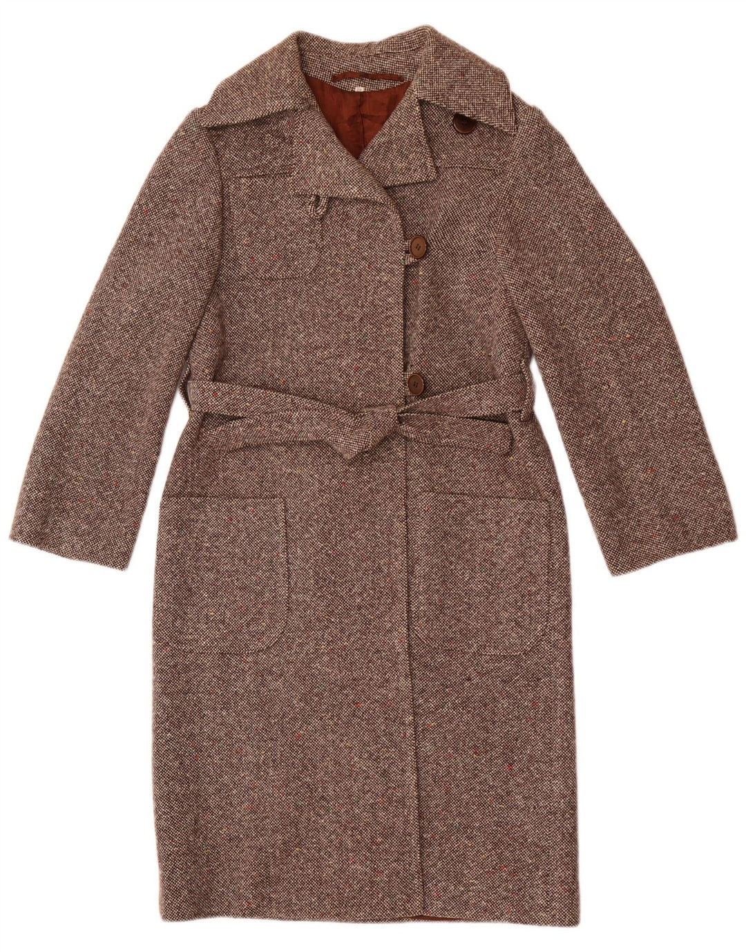 Soprabito vintage da donna IT 42 Marrone medio chiazzato