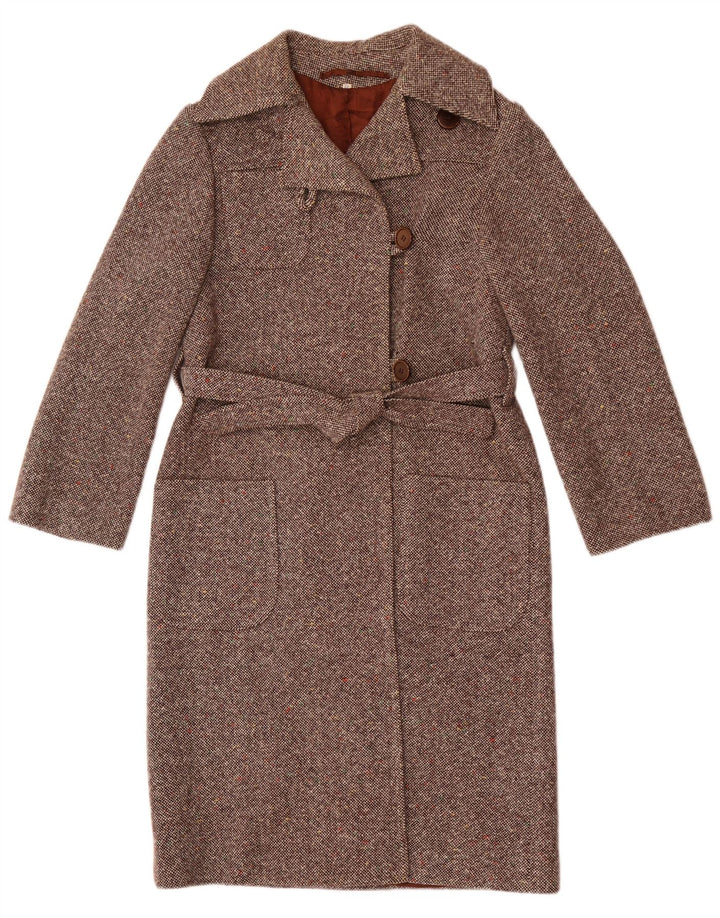 Soprabito vintage da donna IT 42 Marrone medio chiazzato