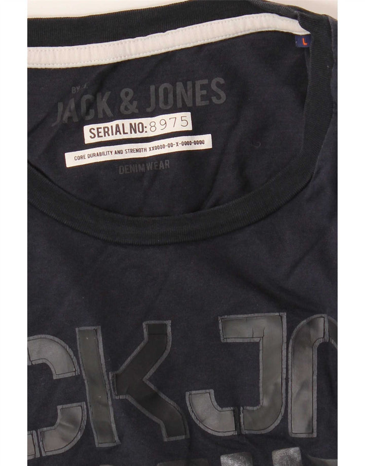 Jack & Jones Top grafico da uomo a maniche lunghe grande blu navy