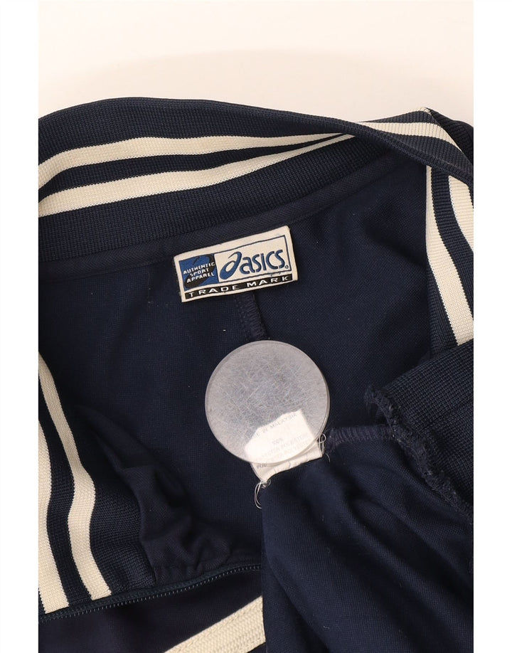 Giacca da ginnastica ASICS da uomo XL in poliestere color block blu navy