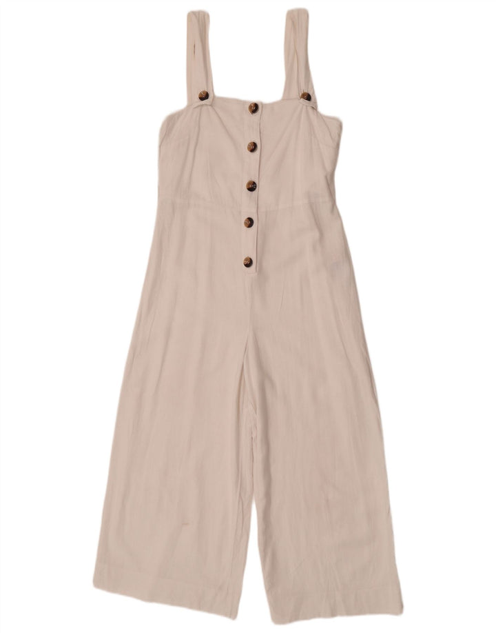 Tuta senza maniche da donna Topshop UK 8 piccola lino bianco