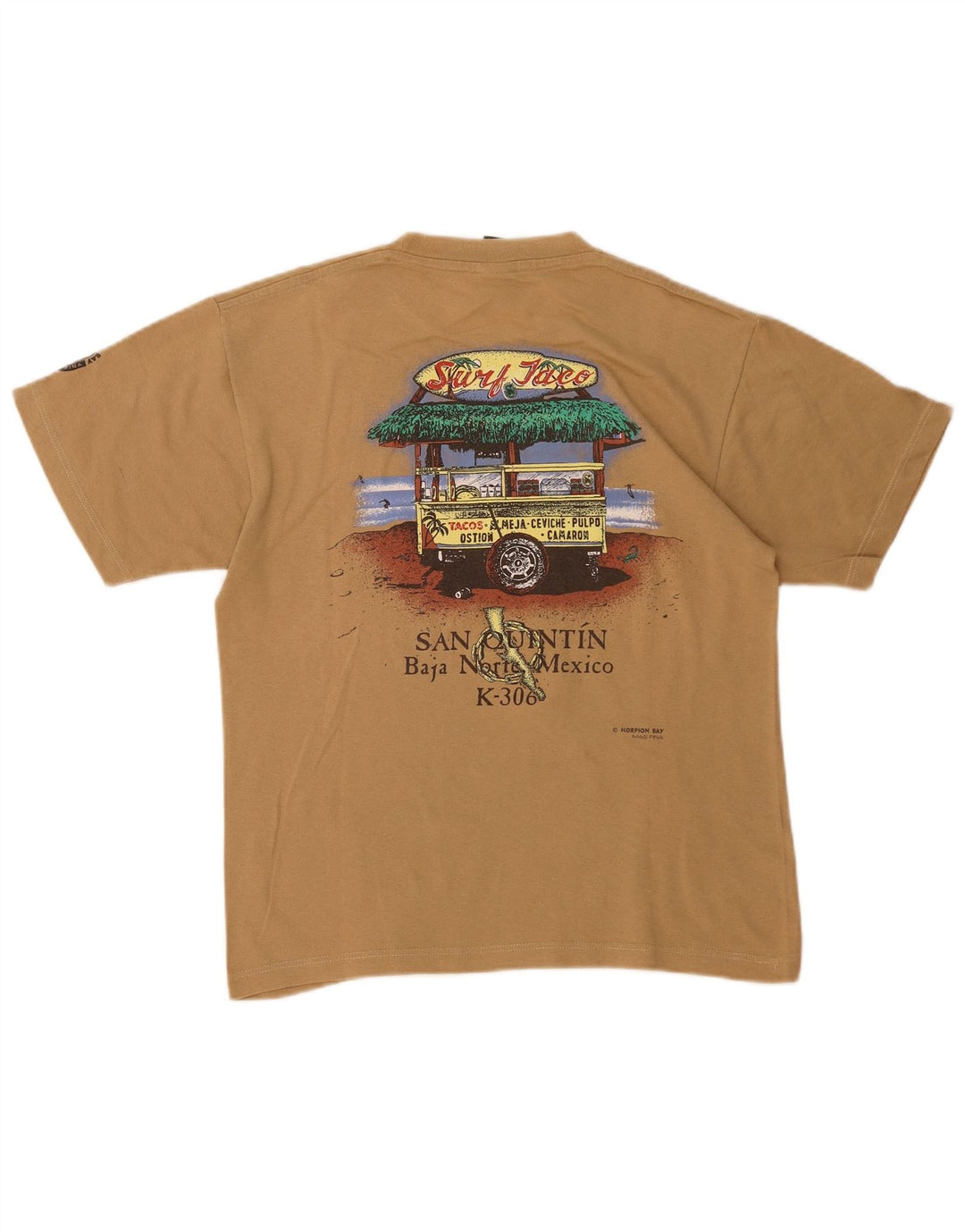 SCORPION T-shirt grafica da uomo Top piccola in cotone beige