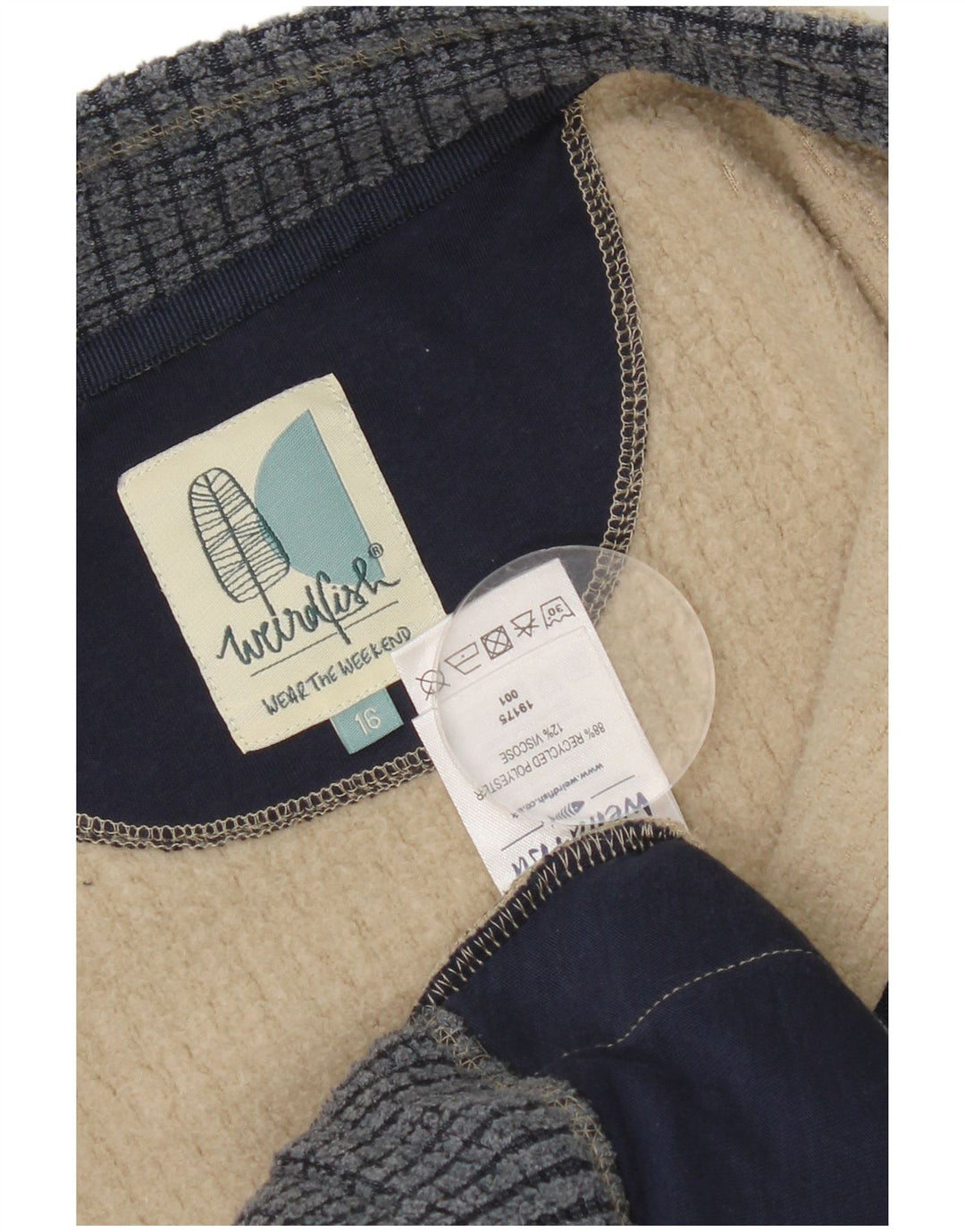 Giacca in pile da donna Weird Fish UK 16 grande poliestere grigio