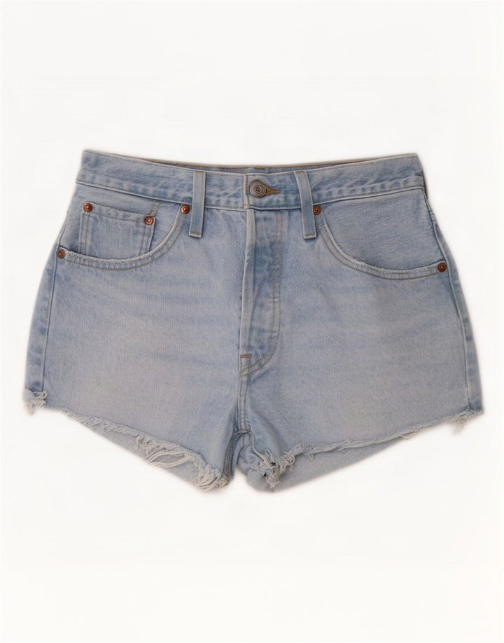 Pantaloncini di jeans invecchiati da donna Levi's piccoli W27 cotone blu