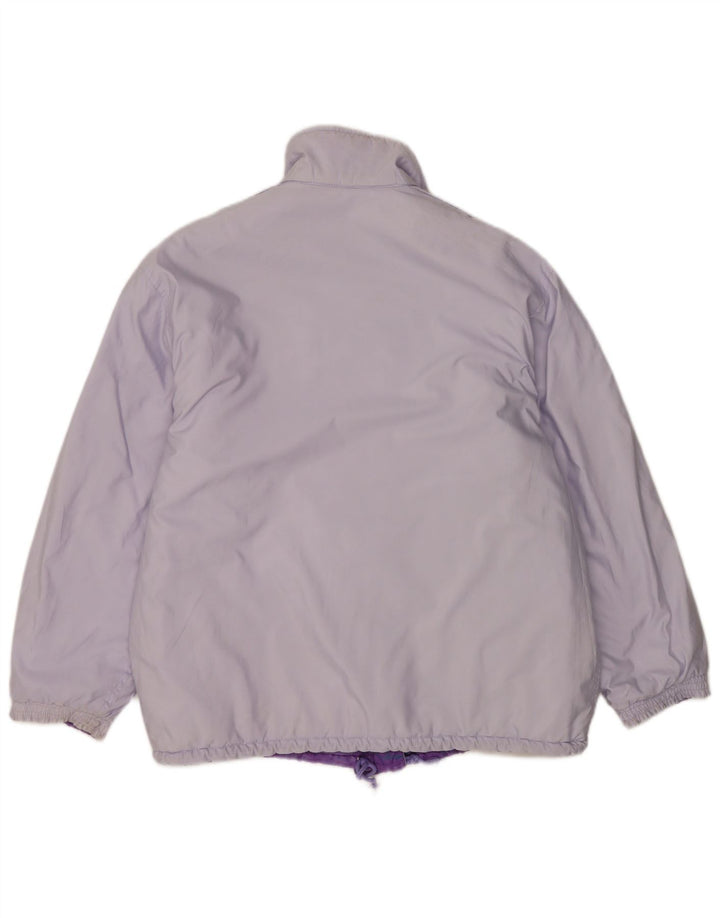 Giacca reversibile oversize da donna Belfe UK 14 grande viola floreale