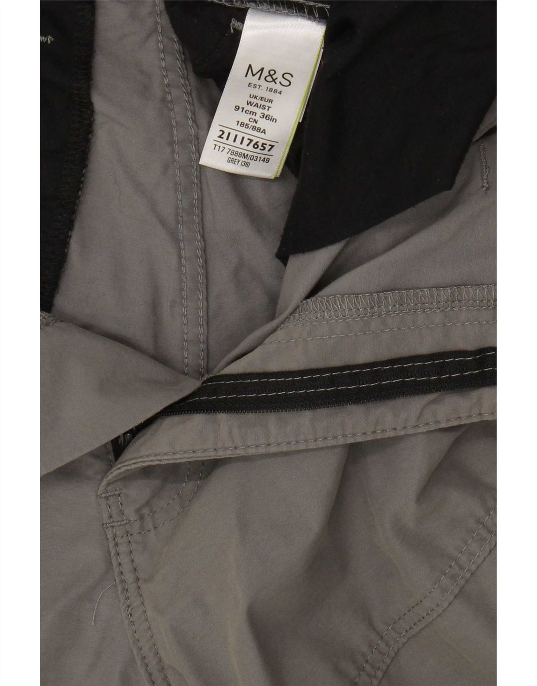 Pantaloncini cargo da uomo Marks & Spencer grandi W36 in cotone grigio