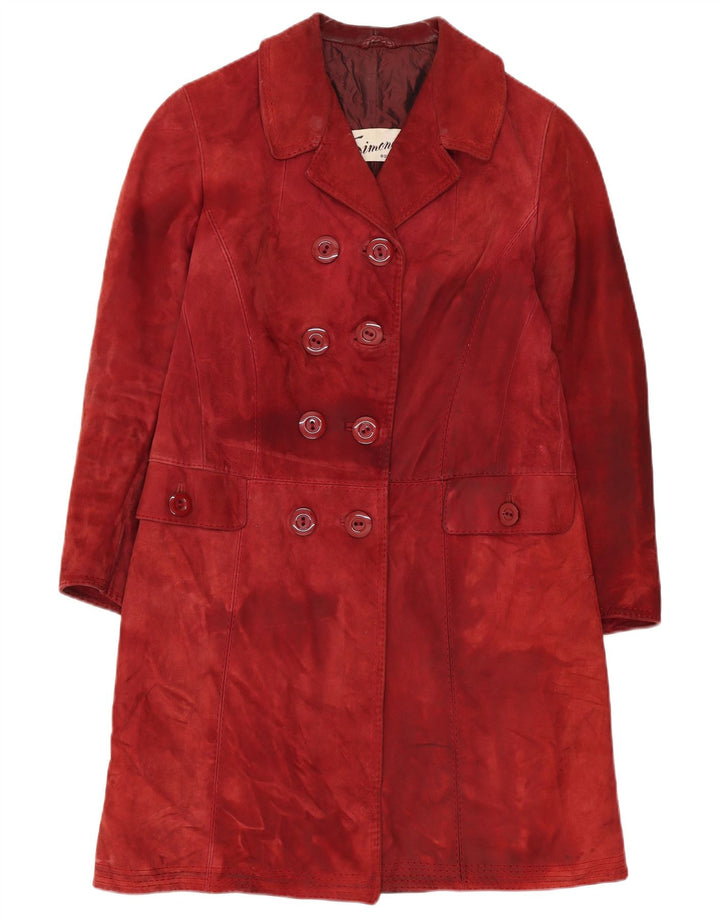 Soprabito in pelle scamosciata da donna Simona UK 10 piccolo rosso