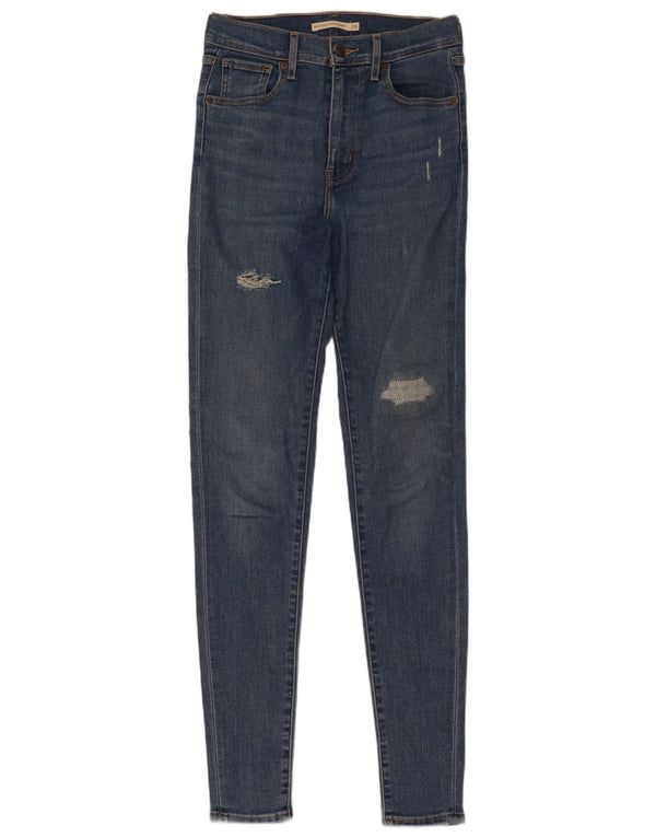 Levi's Donna Mile High Distressed Super Skinny Jeans W26 L32 Cotone Blu