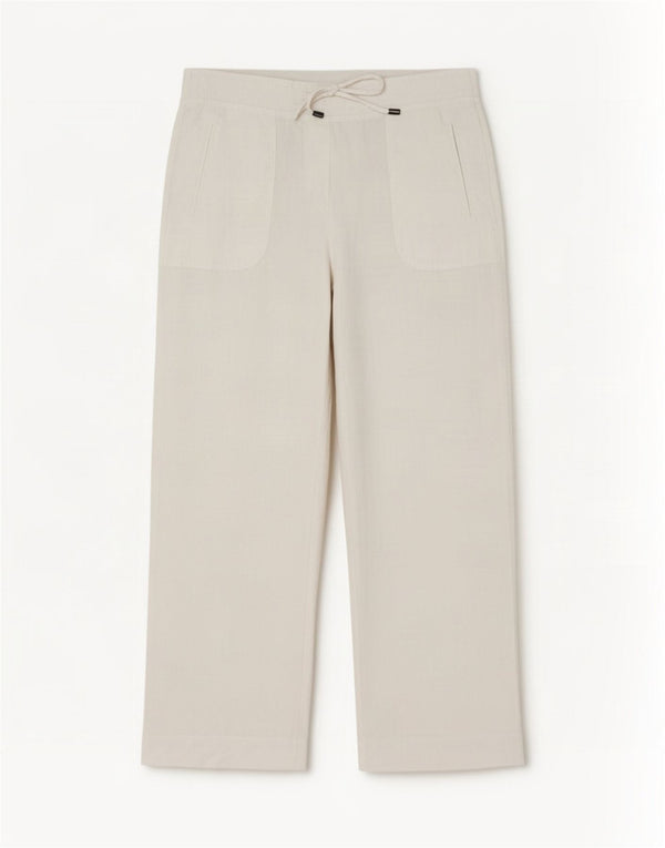 Pantaloni casual a gamba larga da donna Marks & Spencer UK 12 medi W34 L30 bianchi