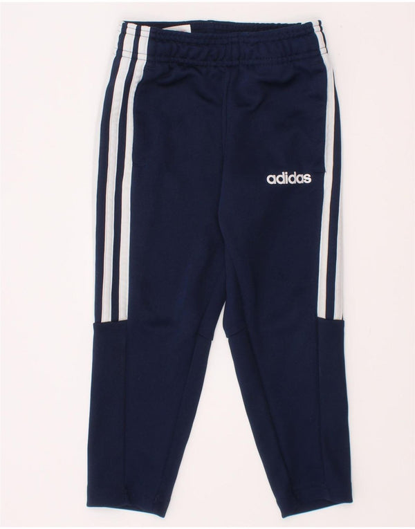 Pantaloni della tuta Adidas Climalite da ragazzo 2-3 anni in poliestere blu navy