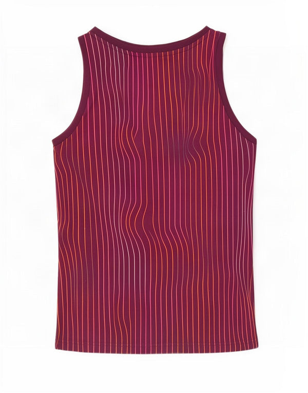 Canottiera grafica da uomo Adidas XS poliestere a righe bordeaux