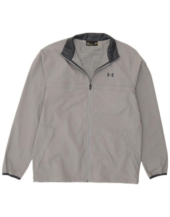 Giacca da tuta da uomo dal taglio ampio Under Armour, grande, in poliestere grigio