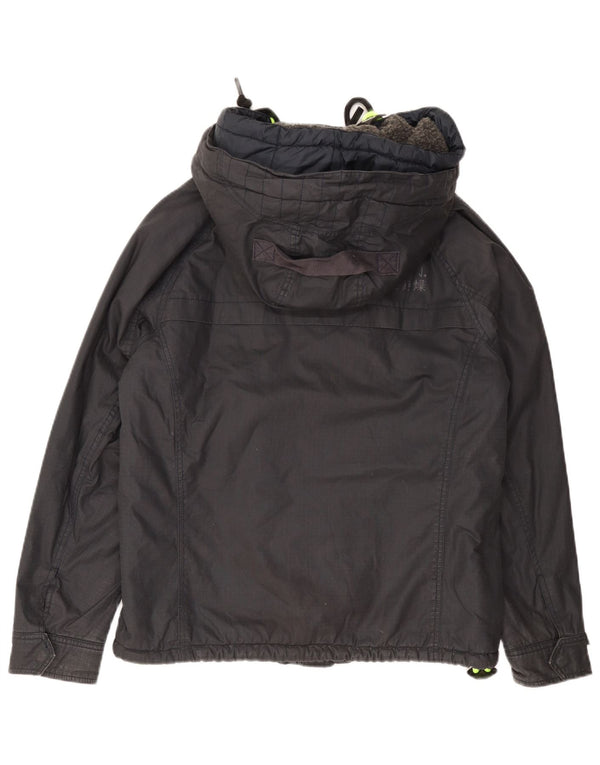 Giacca a vento con cappuccio da uomo Superdry UK 40 Grande logo blu navy