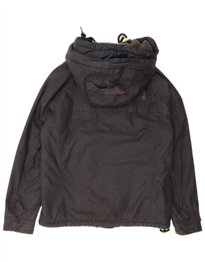 Giacca a vento con cappuccio da uomo Superdry UK 40 Grande logo blu navy