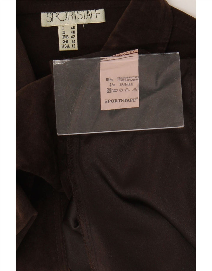 Camicia in velluto da donna Sportstaff UK 14 Poliestere marrone medio