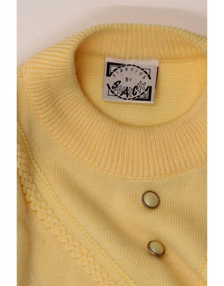 Maglione maglione girocollo da donna Snatch UK 14 Acrilico giallo medio