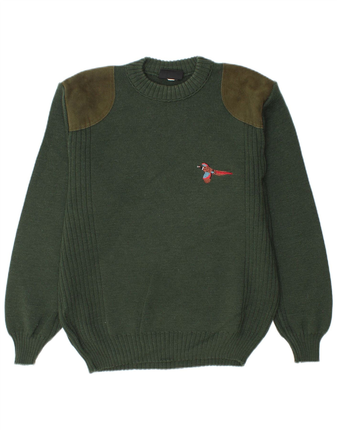 MC RITCHIE Womens Crew Neck Jumper Sweater UK 16 Large Green Colourblock