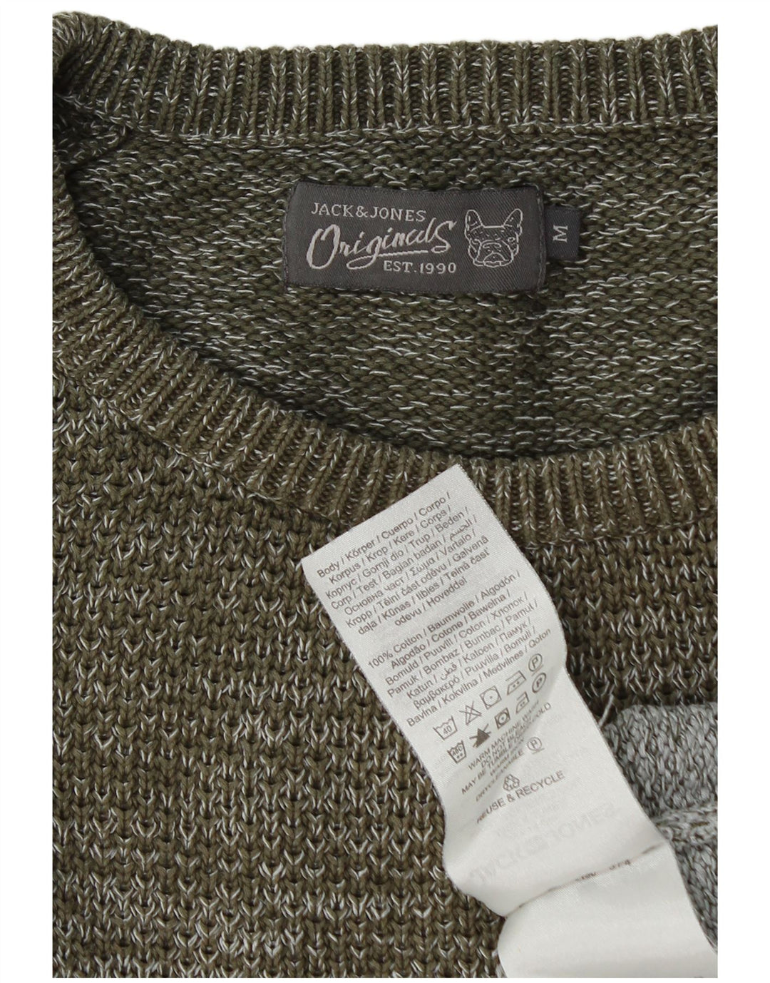 Jack & Jones Maglione girocollo da uomo in cotone color block color kaki medio