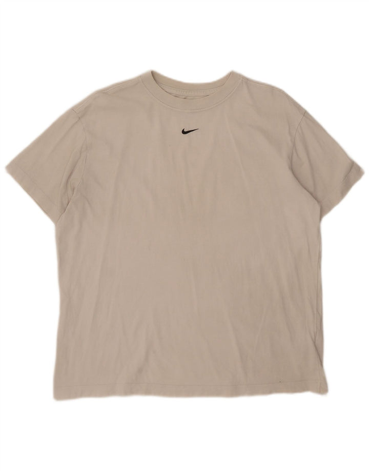 T-shirt da uomo Nike Loose Fit, top in cotone bianco sporco medio