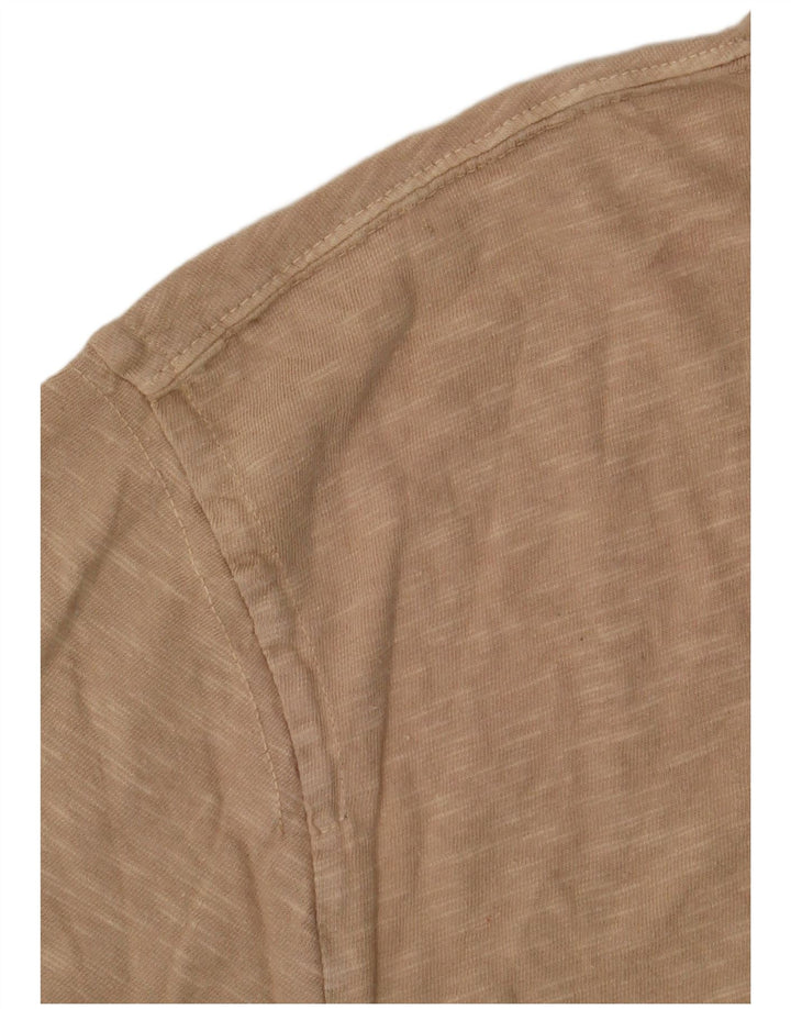 T-shirt da uomo Weird Fish Top grande in cotone chiazzato beige