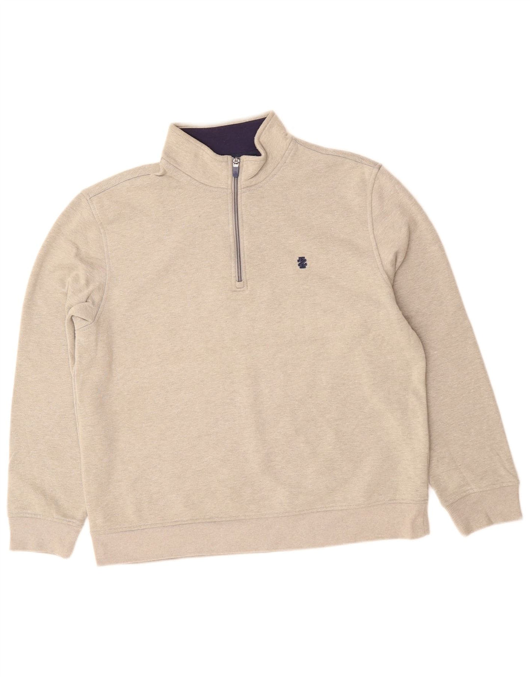 Felpa da uomo con zip e collo IZOD in cotone grigio medio
