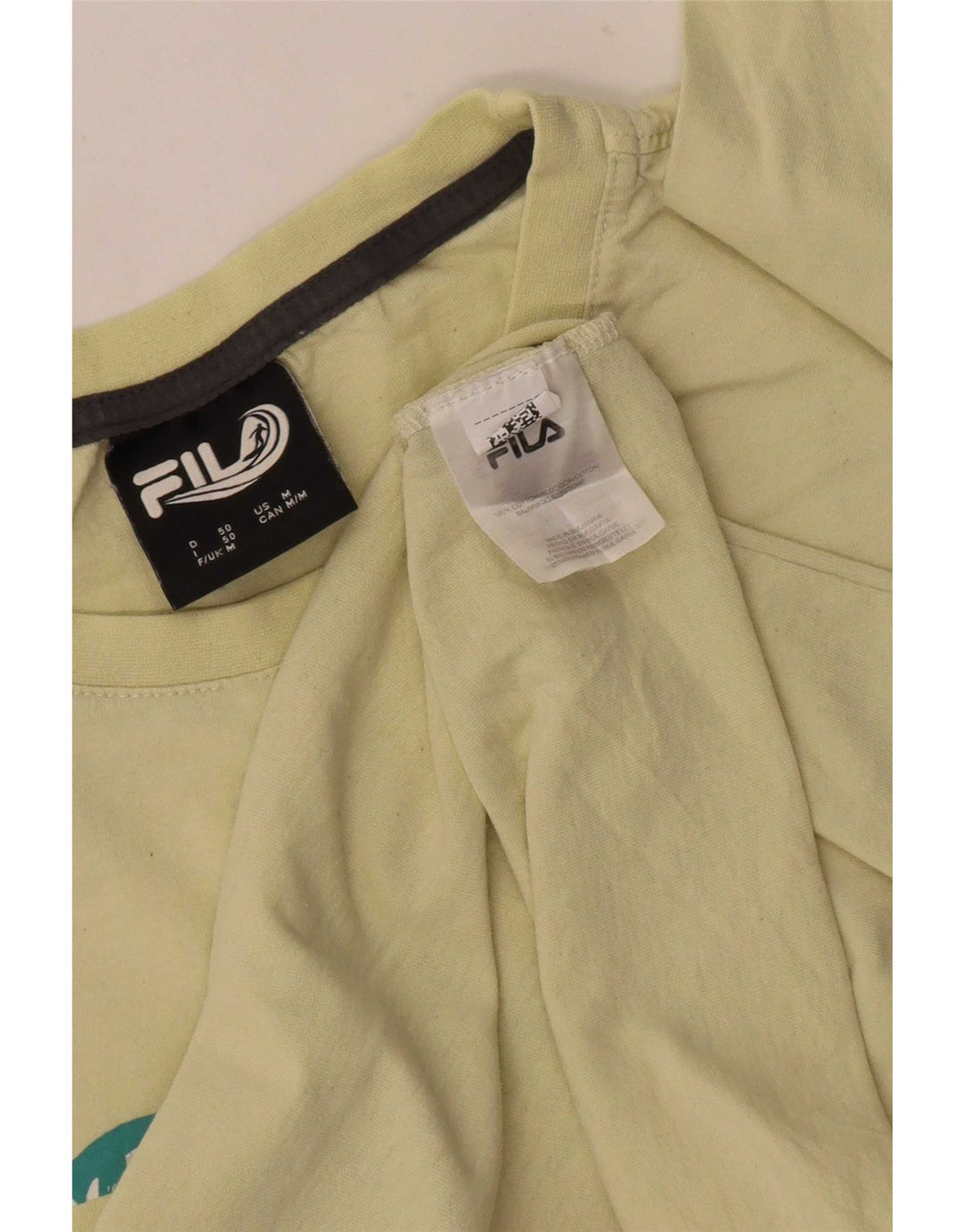 T-shirt grafica da uomo Fila Top in cotone giallo medio