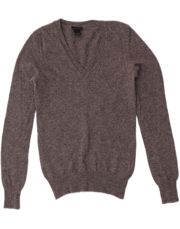 Maglione da donna con scollo a V Gant UK 4 XS Lana d'agnello screziata grigia