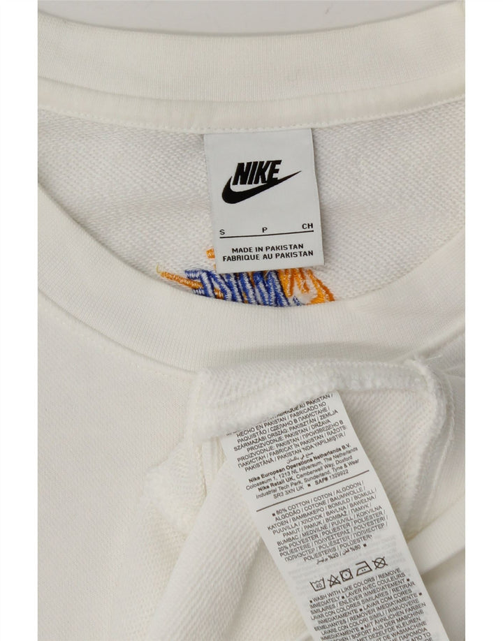 Felpa con grafica Nike da uomo, piccola, cotone bianco
