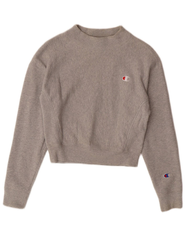 Felpa Champion Reverse Weave Crop da donna, UK 6 XS, cotone grigio