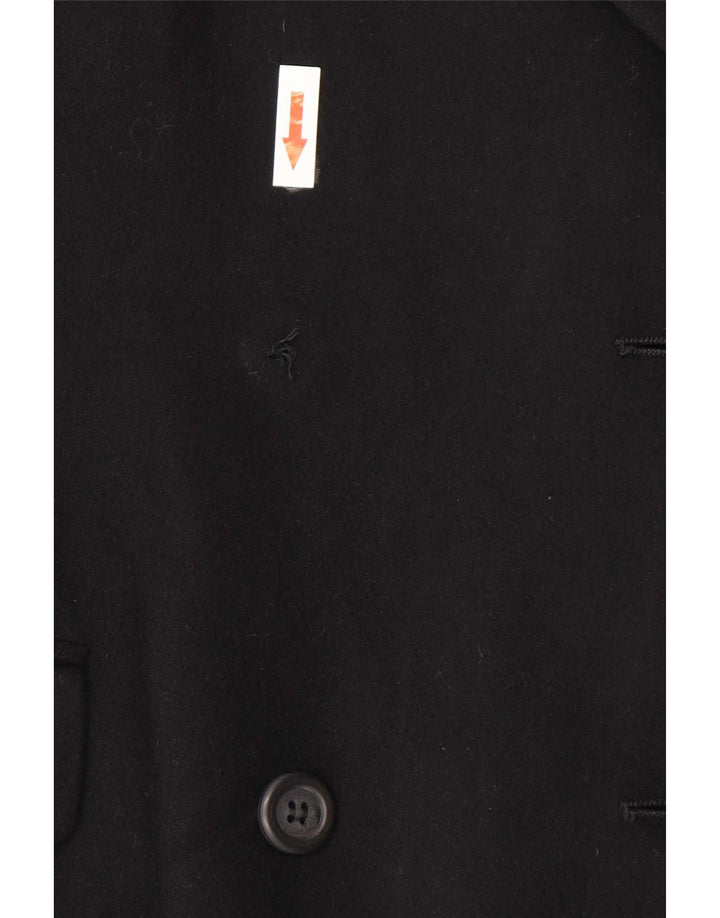 Giacca Blazer Doppiopetto Donna Benetton IT 46 Large Nera Lana