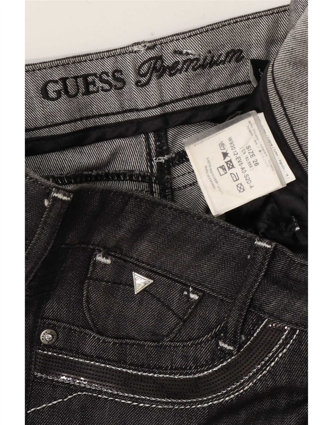 Jeans slim bootcut da donna Guess W26 L33 cotone grigio