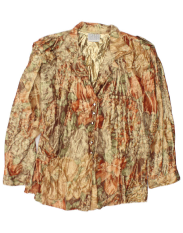Camicetta da donna Maria Grazia Severi UK 16 Large Gold Floral