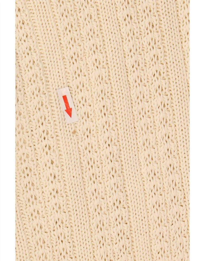 Maglione da uomo a collo alto Allison Wingate, grande, in cotone bianco sporco