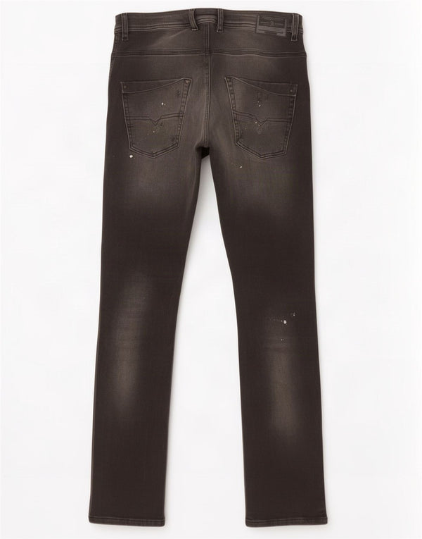 Diesel Ragazzi Krooley Jeans Slim Distressed 15-16 Anni W30 L31 Cotone Nero