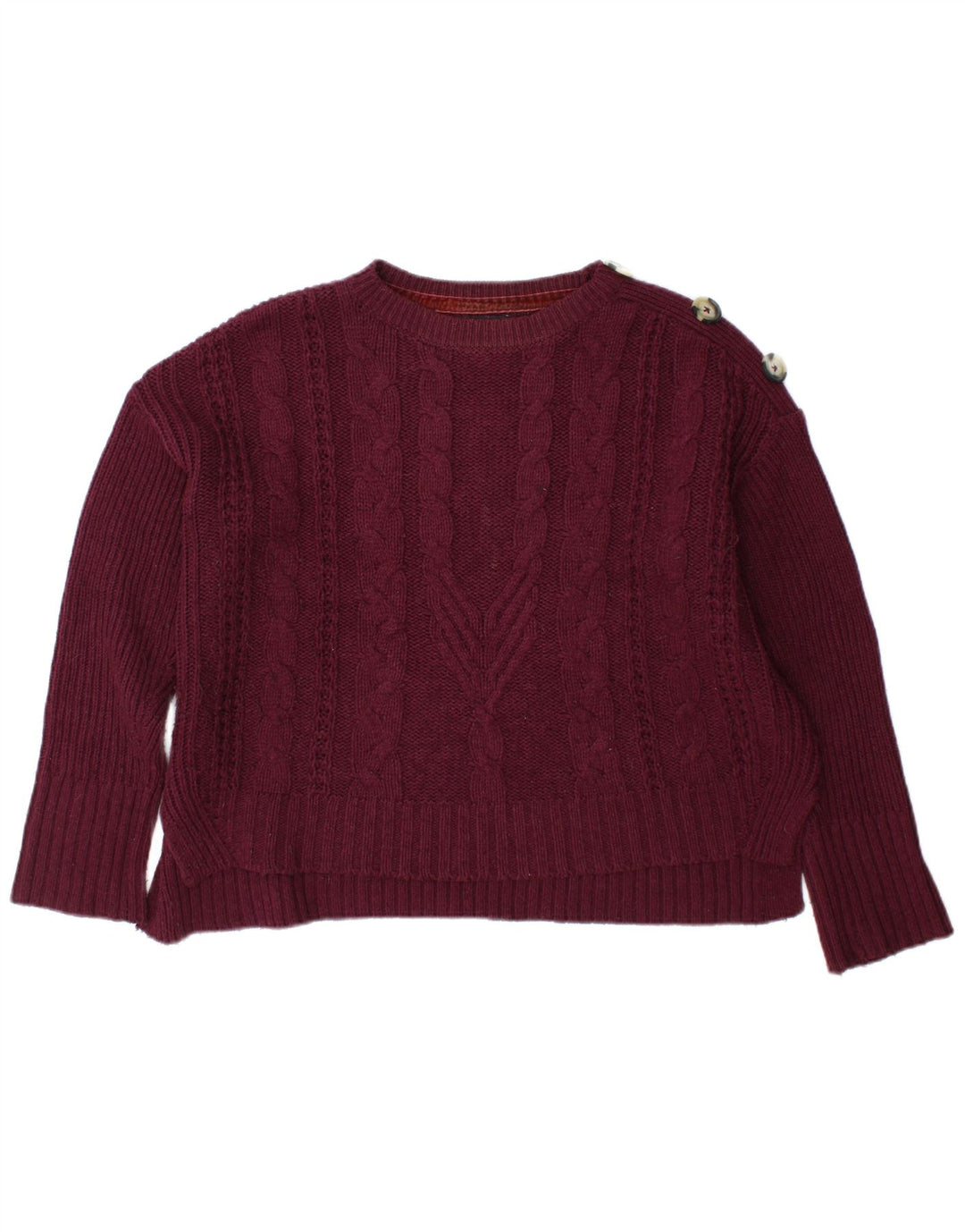 Maglione maglione girocollo da donna Marks & Spencer UK 12 Borgogna medio