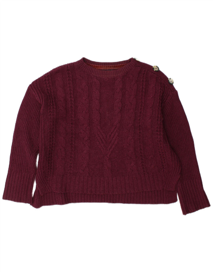 Maglione maglione girocollo da donna Marks & Spencer UK 12 Borgogna medio