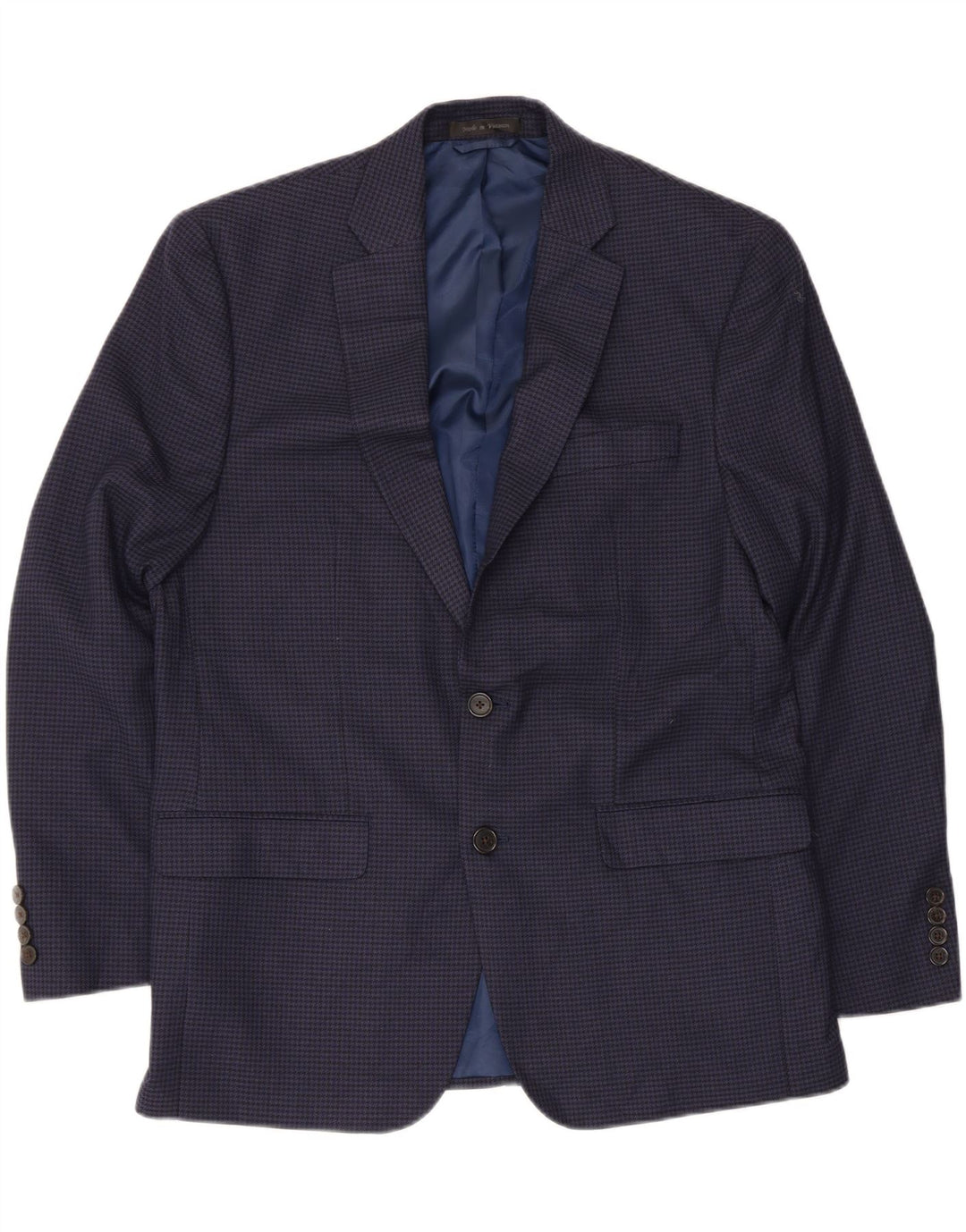 Giacca blazer da uomo a 2 bottoni Chaps UK 40 medio blu navy pied de poule