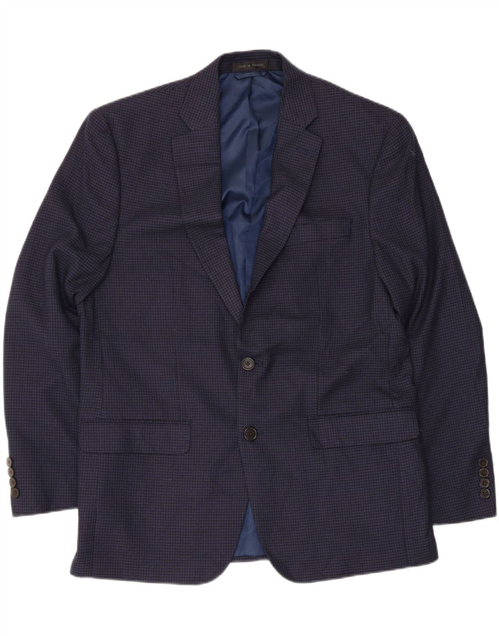 Giacca blazer da uomo a 2 bottoni Chaps UK 40 medio blu navy pied de poule