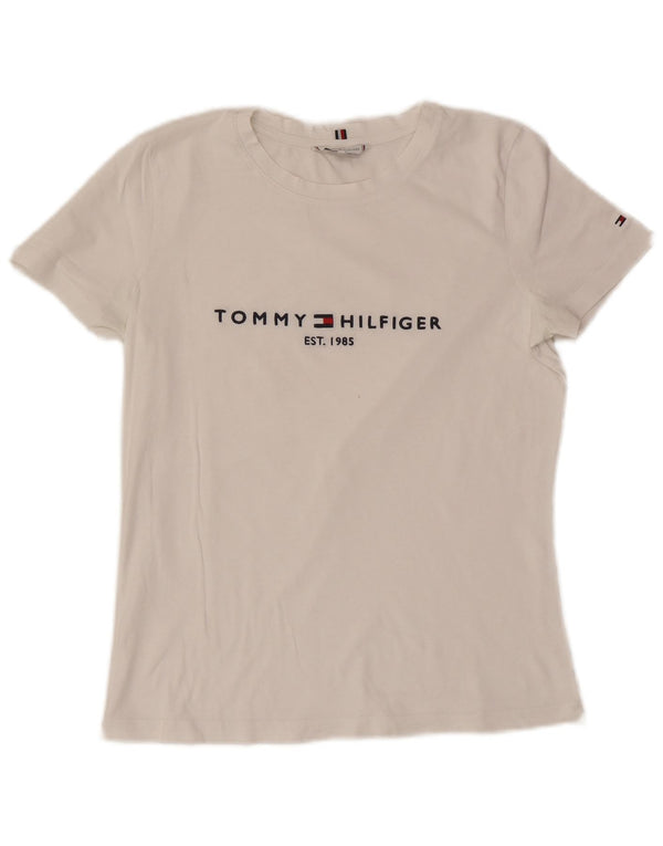 T-shirt grafica da donna Tommy Hilfiger Top UK 10 piccola bianca