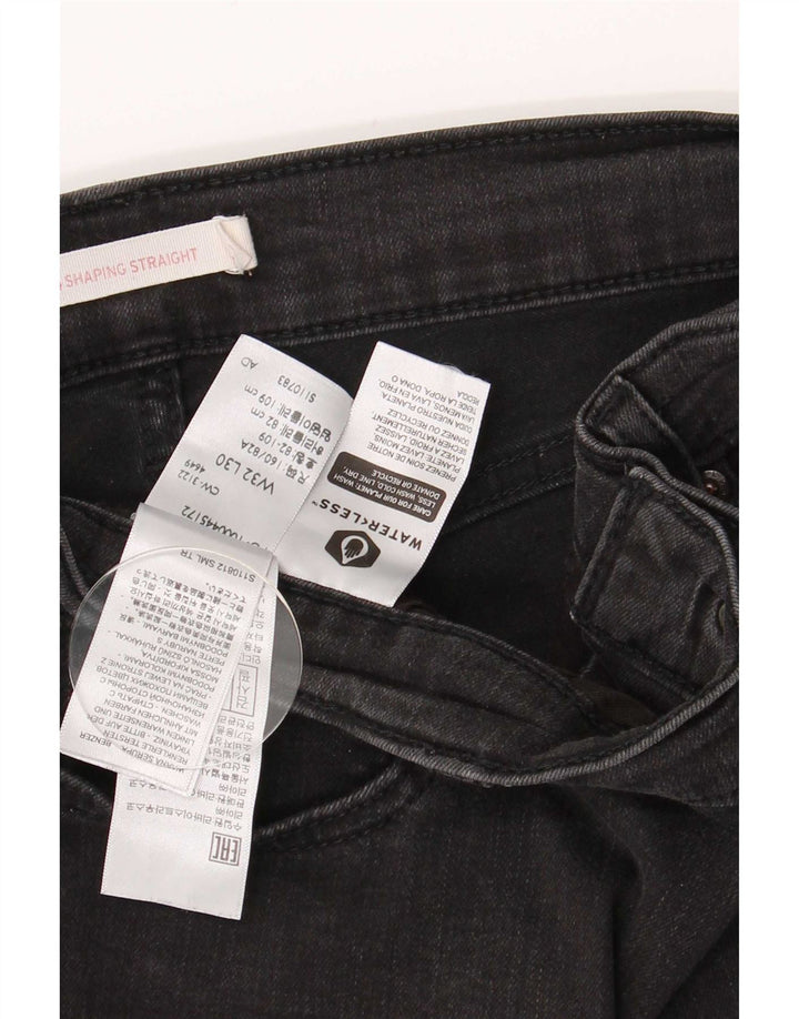 Jeans dritti modellanti da donna 314 Levi's W32 L30 cotone nero