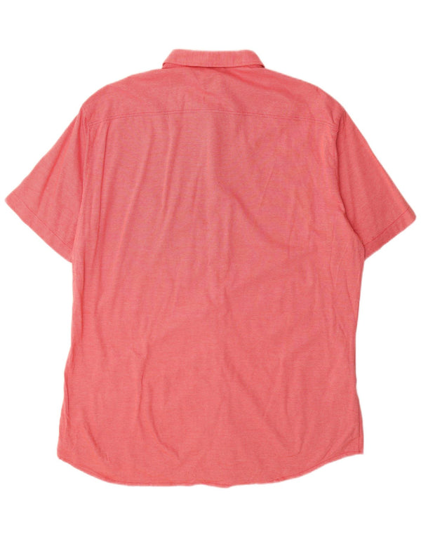 Camicia Hugo Boss da uomo elasticizzata a maniche corte vestibilità regolare XL cotone rosso