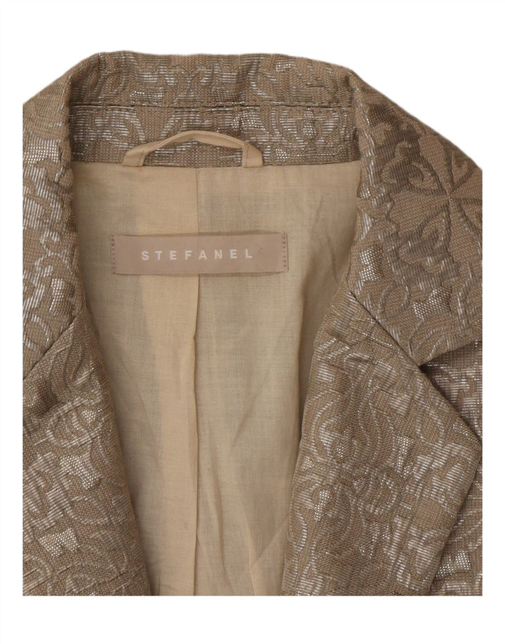 Giacca blazer da donna a 1 bottone Stefanel EU 38 Poliestere Paisley beige medio