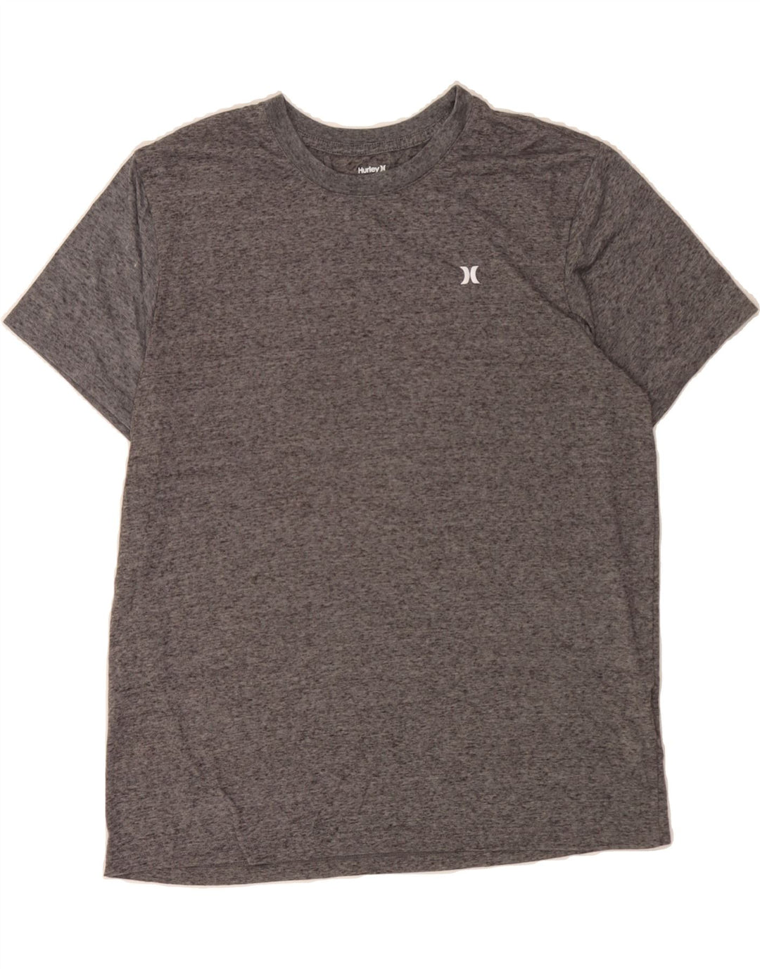 HURLEY Mens T-Shirt Top Large Grey Flecked Polyester Vintage Hurley and Second-Hand Hurley from Messina Hembry 