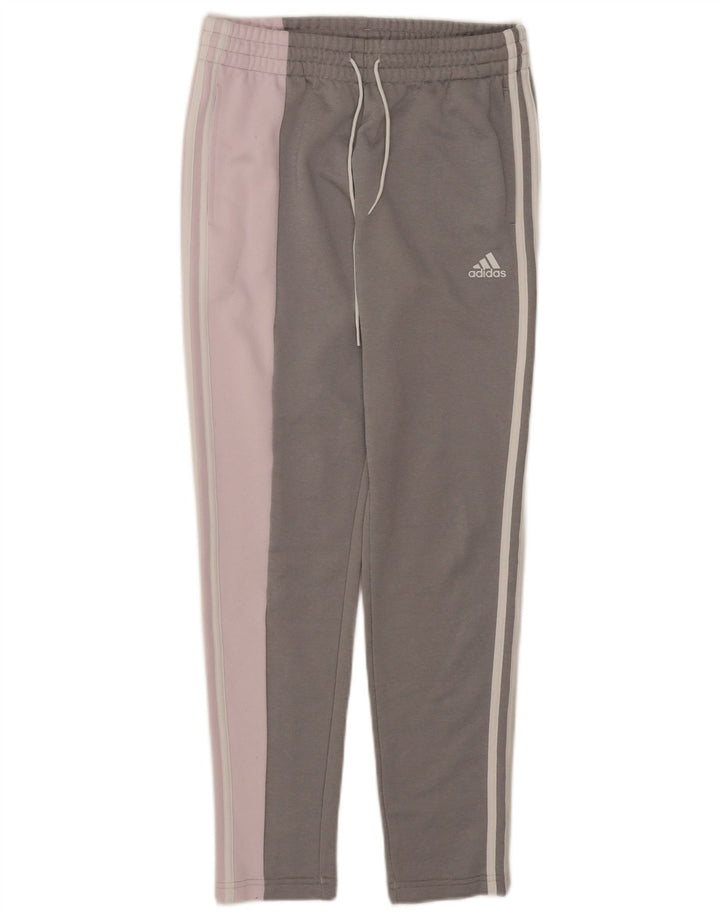 Pantaloni da tuta da donna Adidas UK 8/10 Small Grigio Colourblock Poliestere