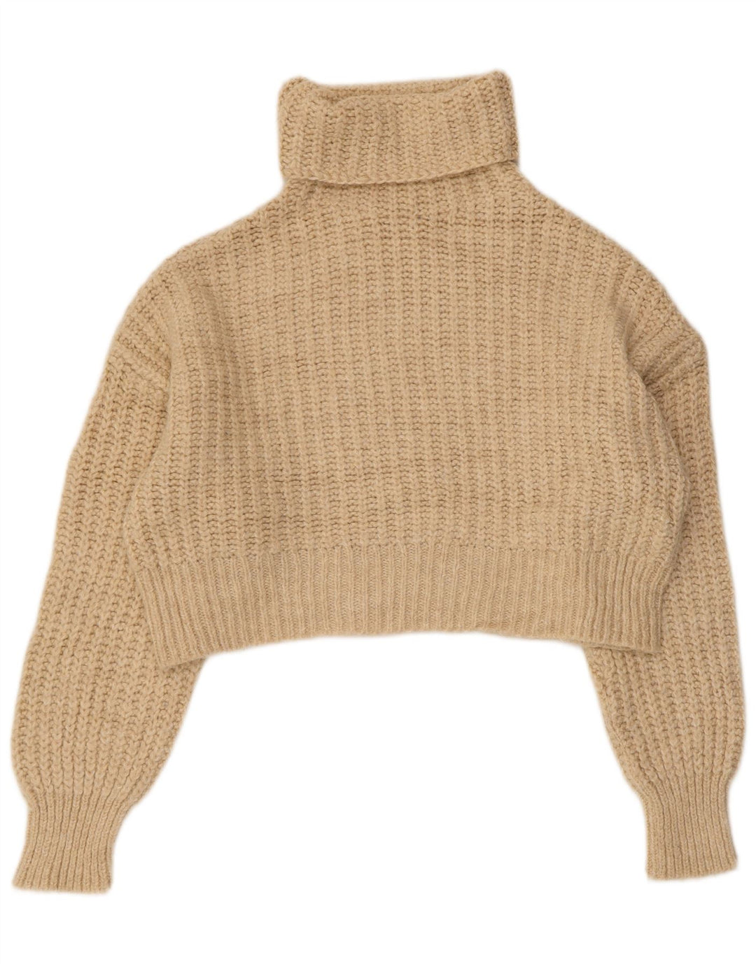 Maglione corto girocollo oversize da donna Zara UK 10 piccolo Beige